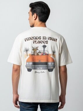 Barney Cools Graphic T Shirt Friends In High Places Tee Surf Skate Streetwear